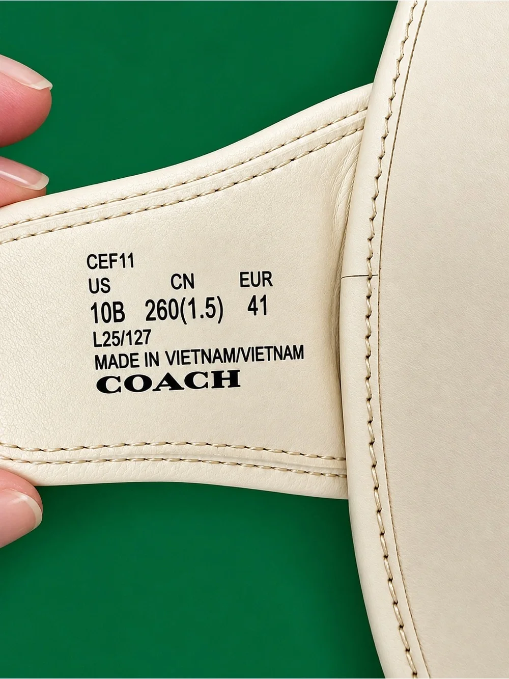 COACH Margot Slip On Flat Sandals Chalk White/Gold Buckle